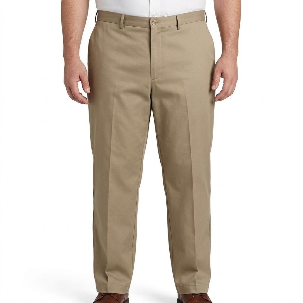 Land's End 100% Cotton Traditional Fit Khaki Dress Chino Pants Men 42 EUC